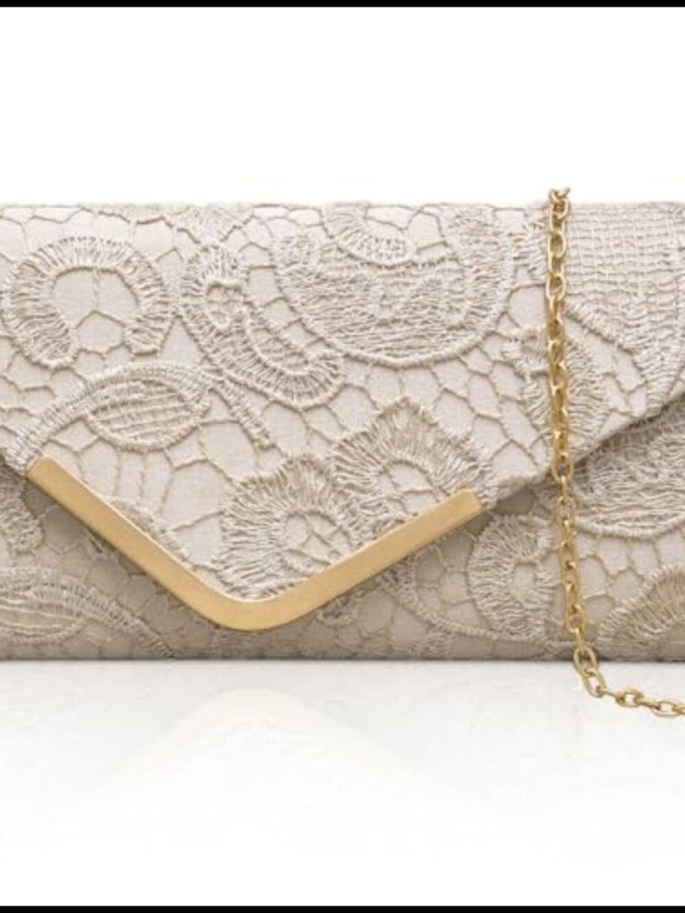 Sequin Envelope Clutch Evening Bag with Chain